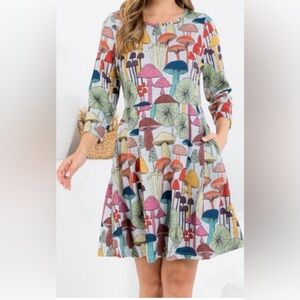 LA Soul Mushroom Print Dress NWT